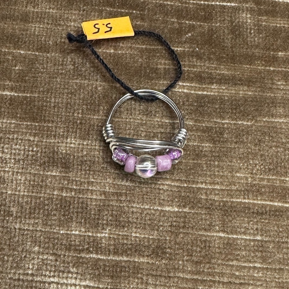 Handmade Ring purple beads - Picture 9 of 9